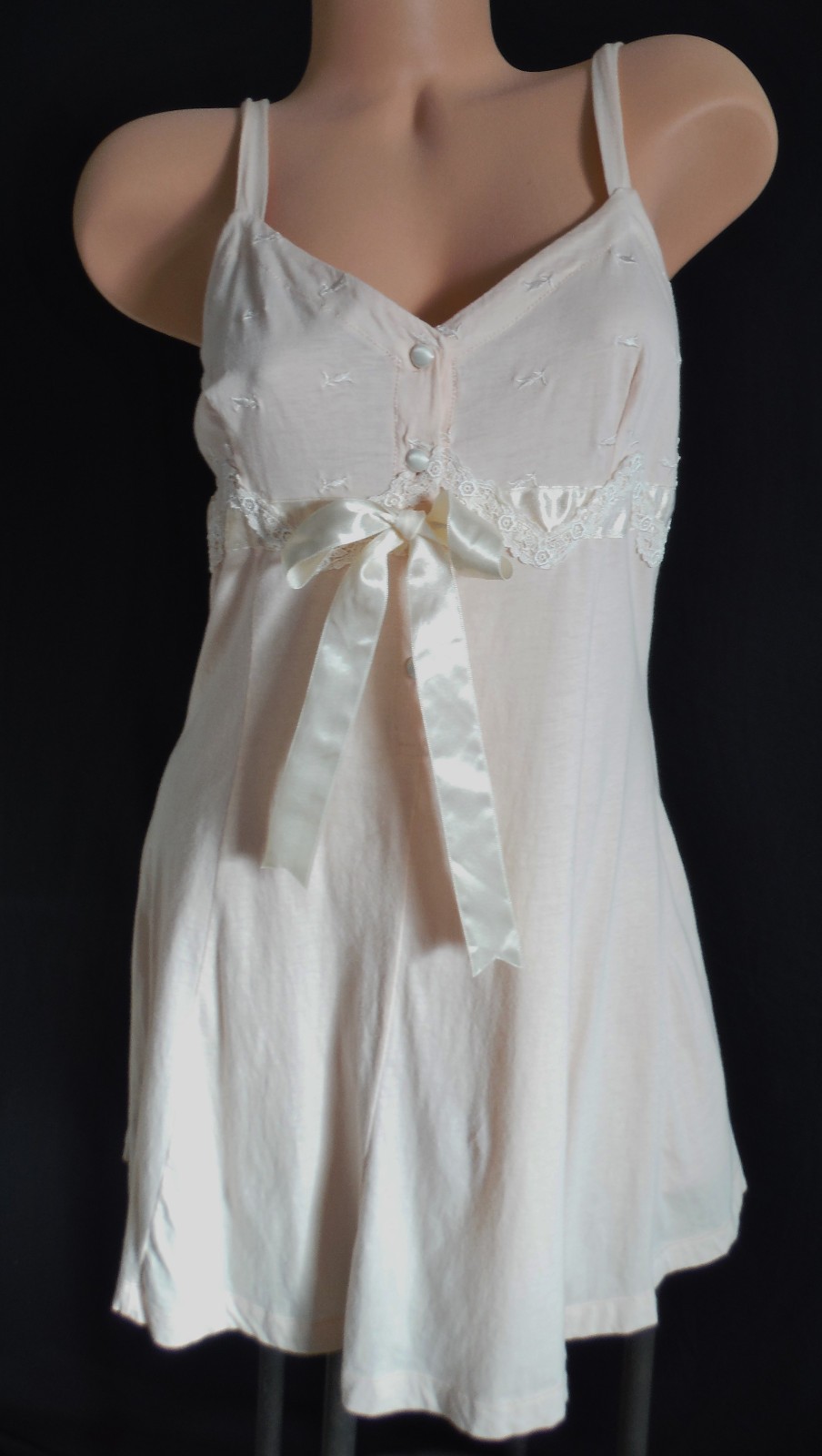 VICTORIA’S SECRET VTG 90s New Rare Super Pretty Peach Cotton Baby Doll Nightie S