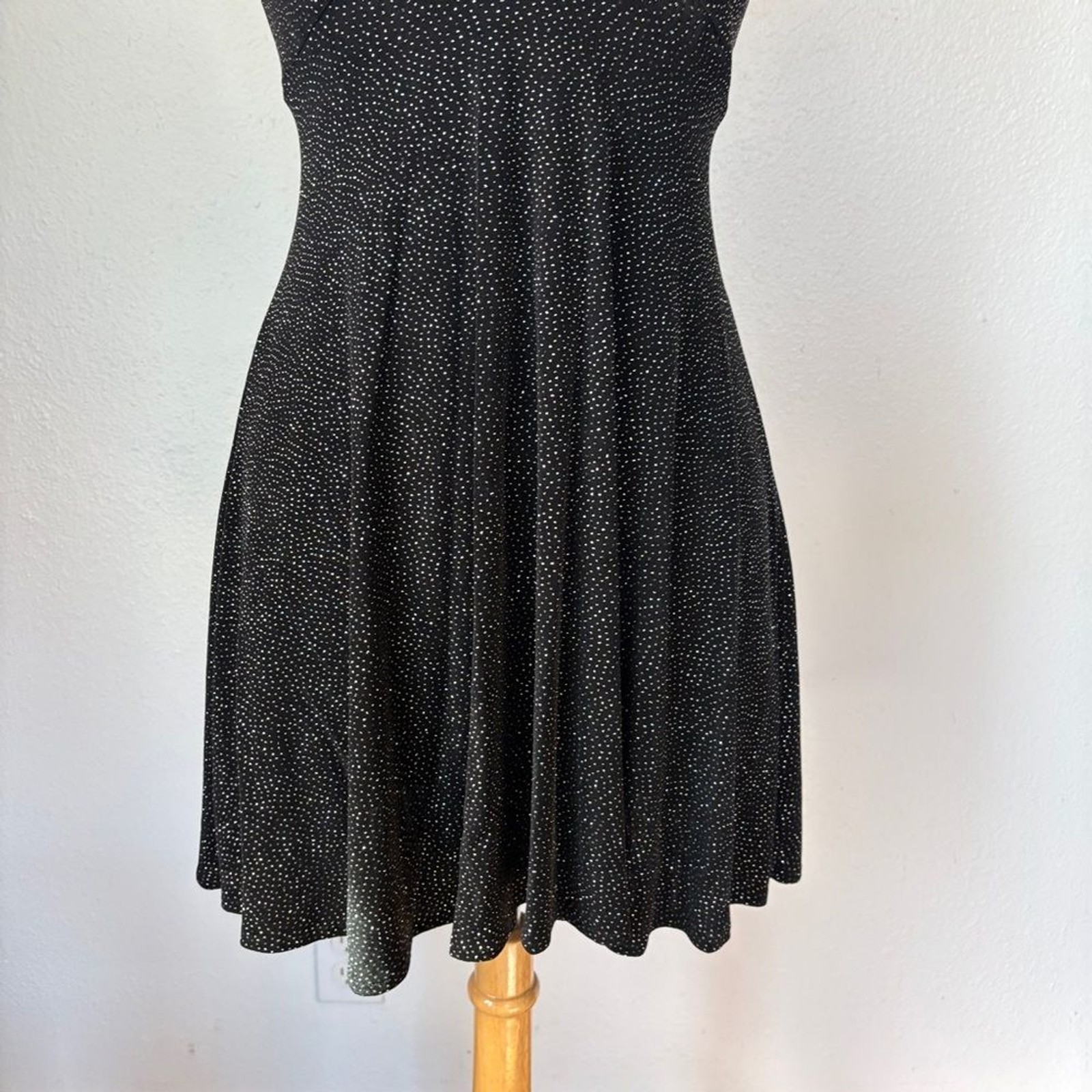 Vintage 90s Roberta Black and Silver Sparkle Mini Cocktail Dress Size Small
