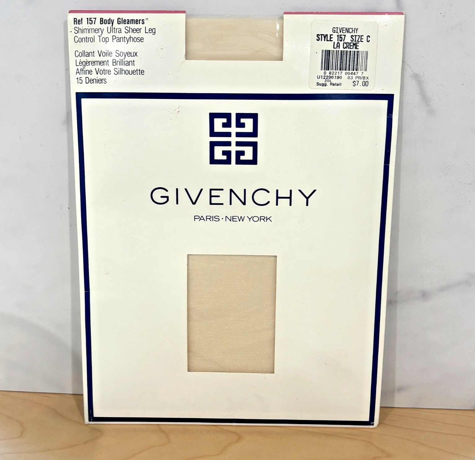 Vintage Givenchy Body Gleamers Pantyhose La Creme Size C 15 Denier USA NOS