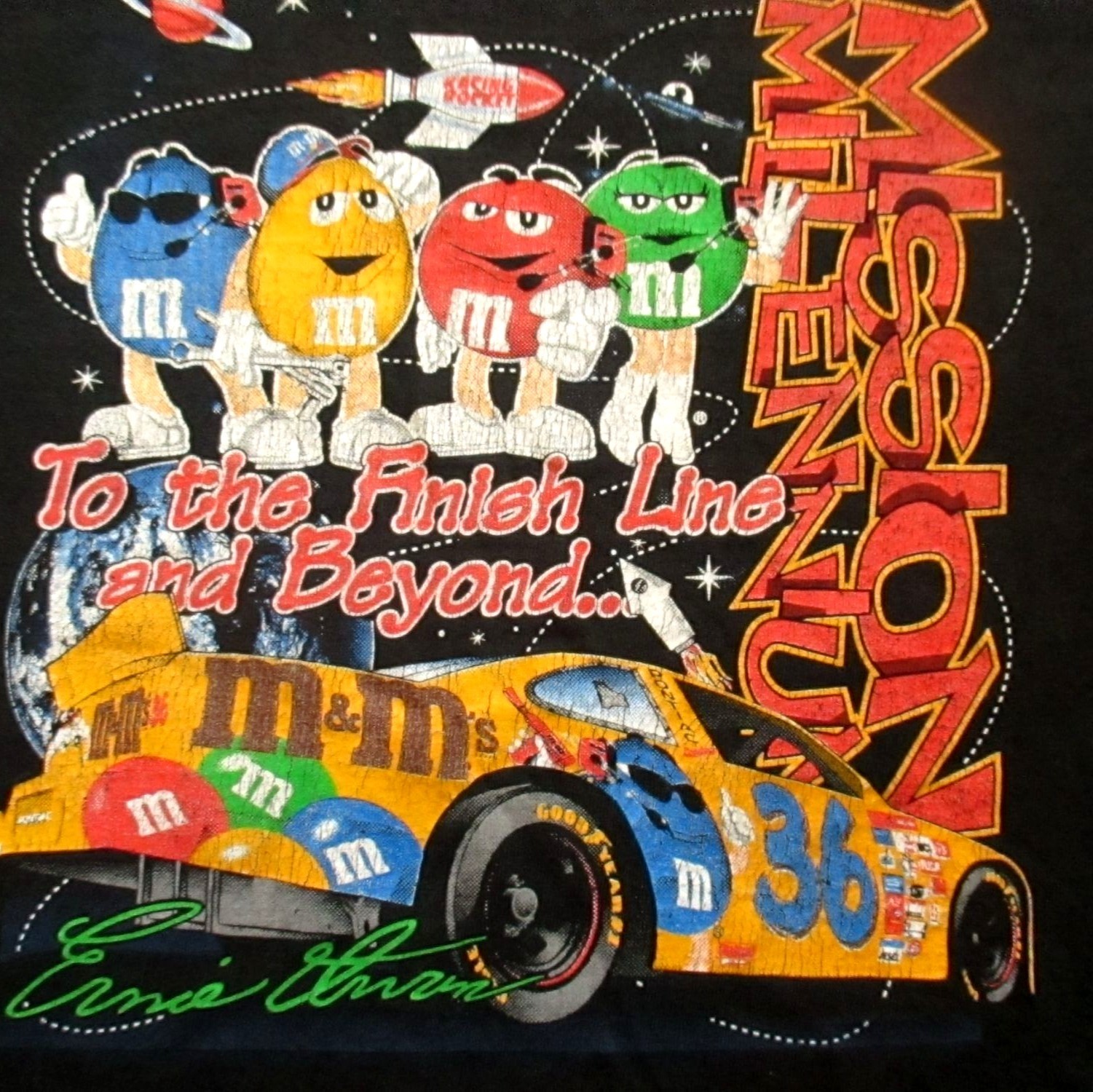 True Vintage Women’s T-shirt XS S Winston Cup 1990s Ernie Irvin #36 M&M’s 1998