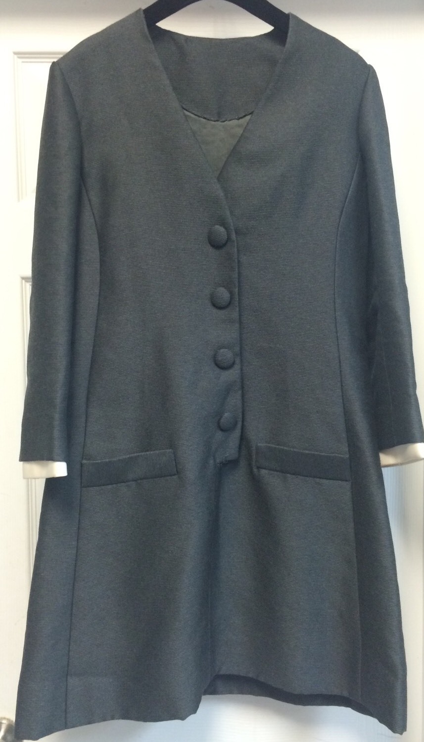 BOB BUGNAND For SAM Friedlander Grey Handmade Dress Sz 8