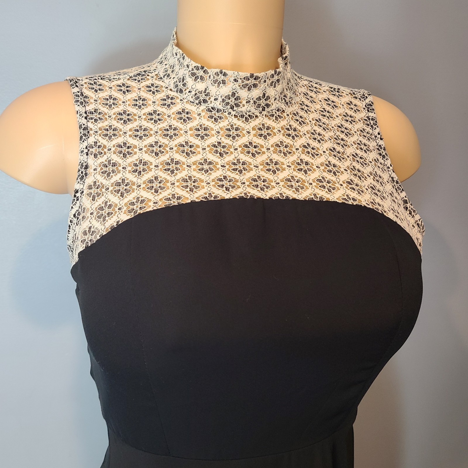 Vintage 90s Y2K Black Skater Dress Twee Mini Size S Mall Goth Graduation