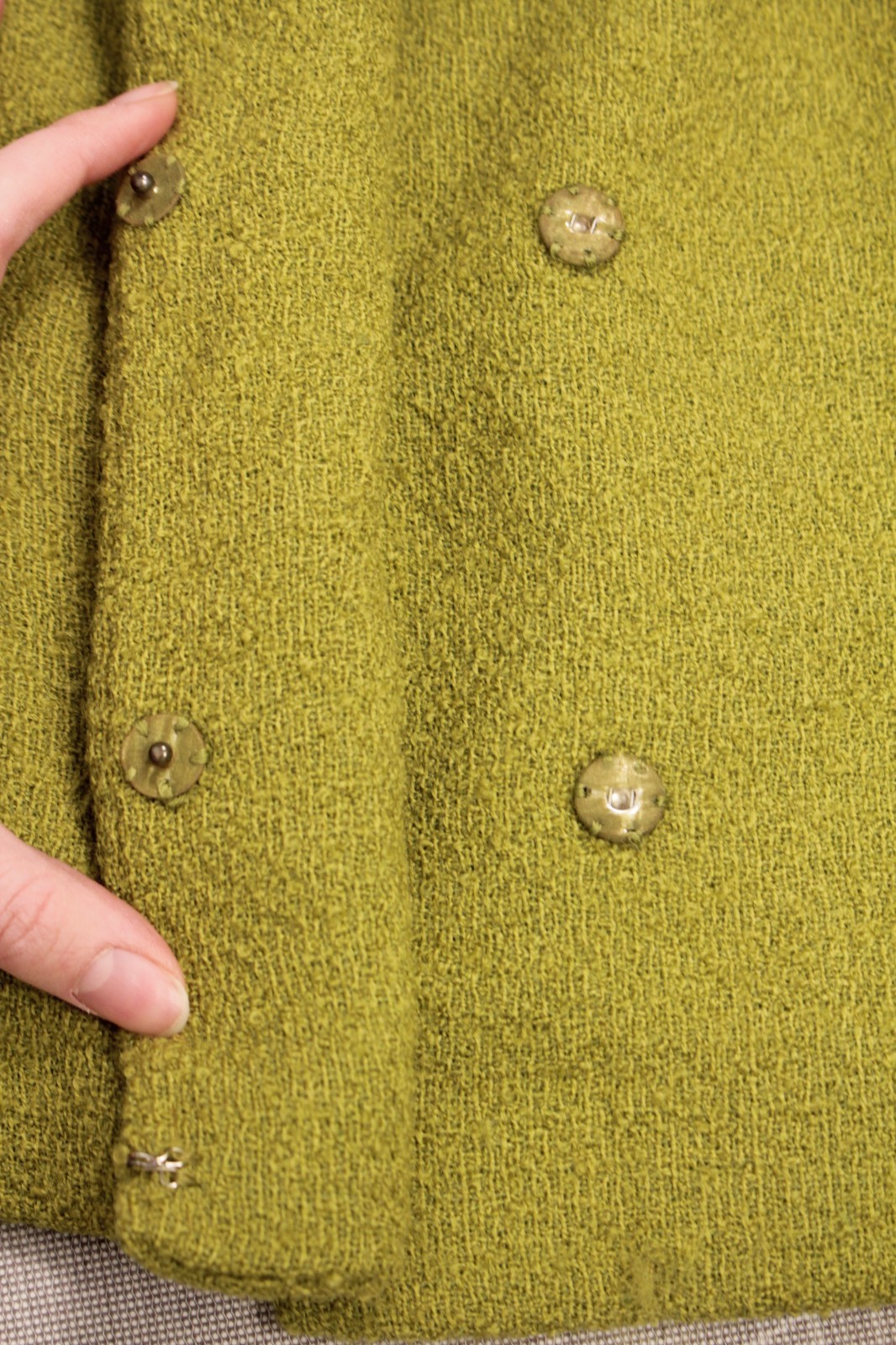 VTG Women’s 50s 2 Pc Chartreuse Wool Dress Suit XS/S 1950s Utah Tailoring Mills