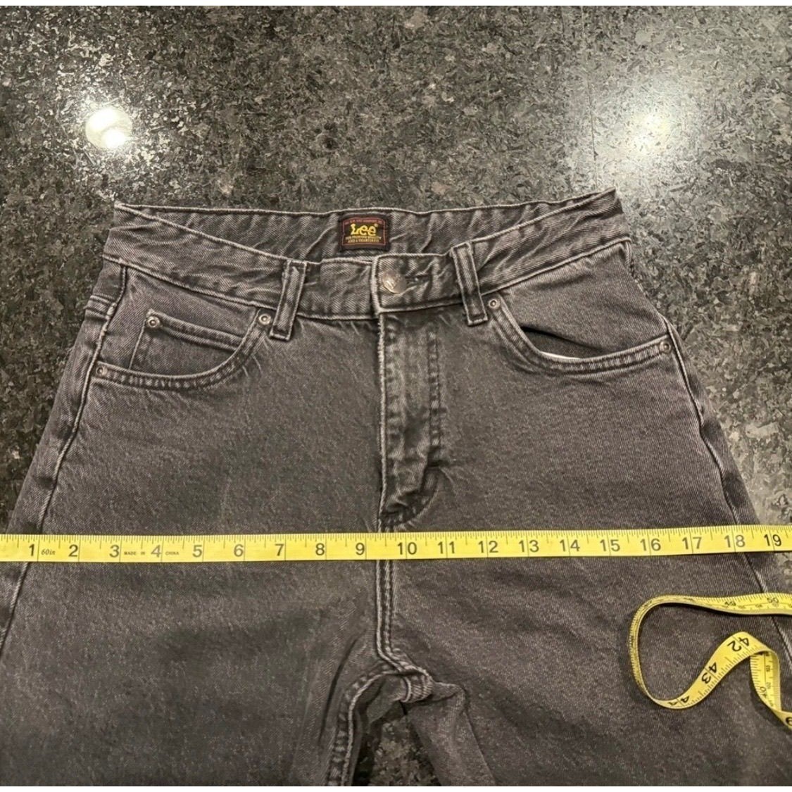 Vintage Lee Black Gray Washed Jeans 28×30 Straight leg Mid Rise Y2K Retro Cool