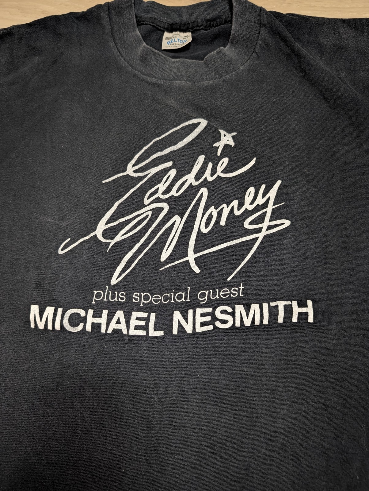 True Vintage 1979 Eddie Money Michael Nesmith Double Sided Black Tee Medium