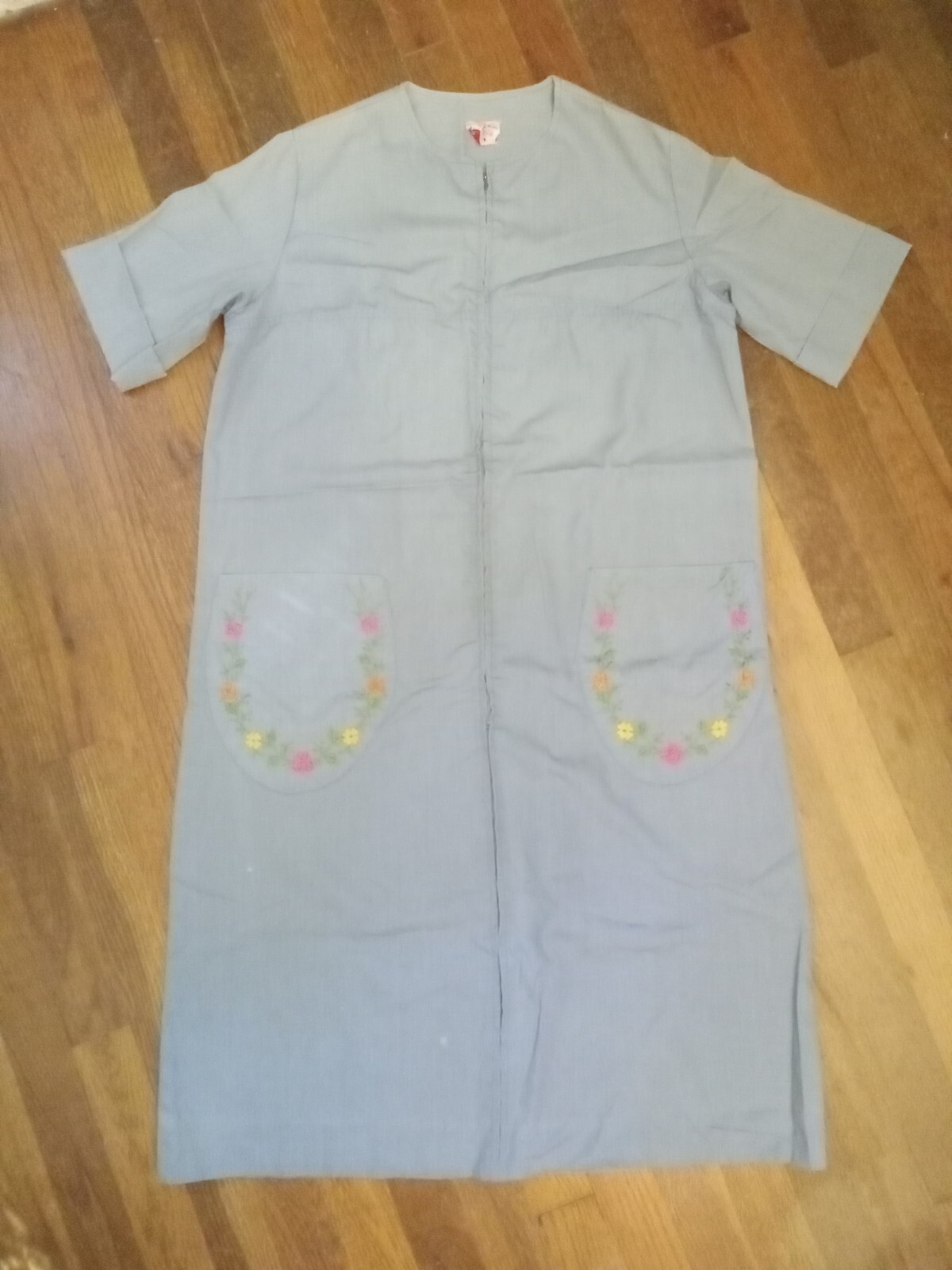 Women’s House Dress Vtg Wayne Maid Floral Stitching Distressed Midi Length