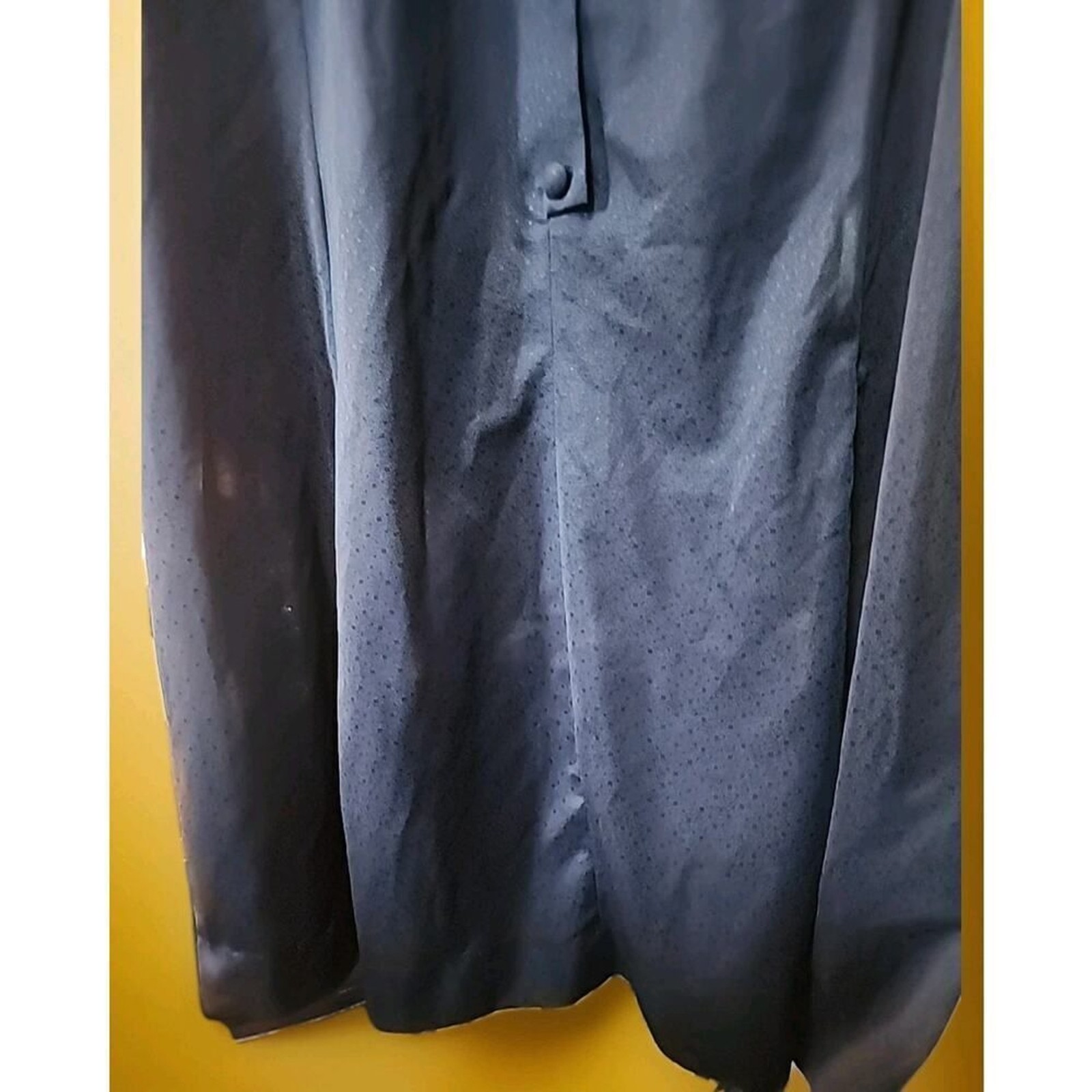 Vintage Tribute Blue Sheer Button Short Sleeve House Shift Dress A99 Madmen