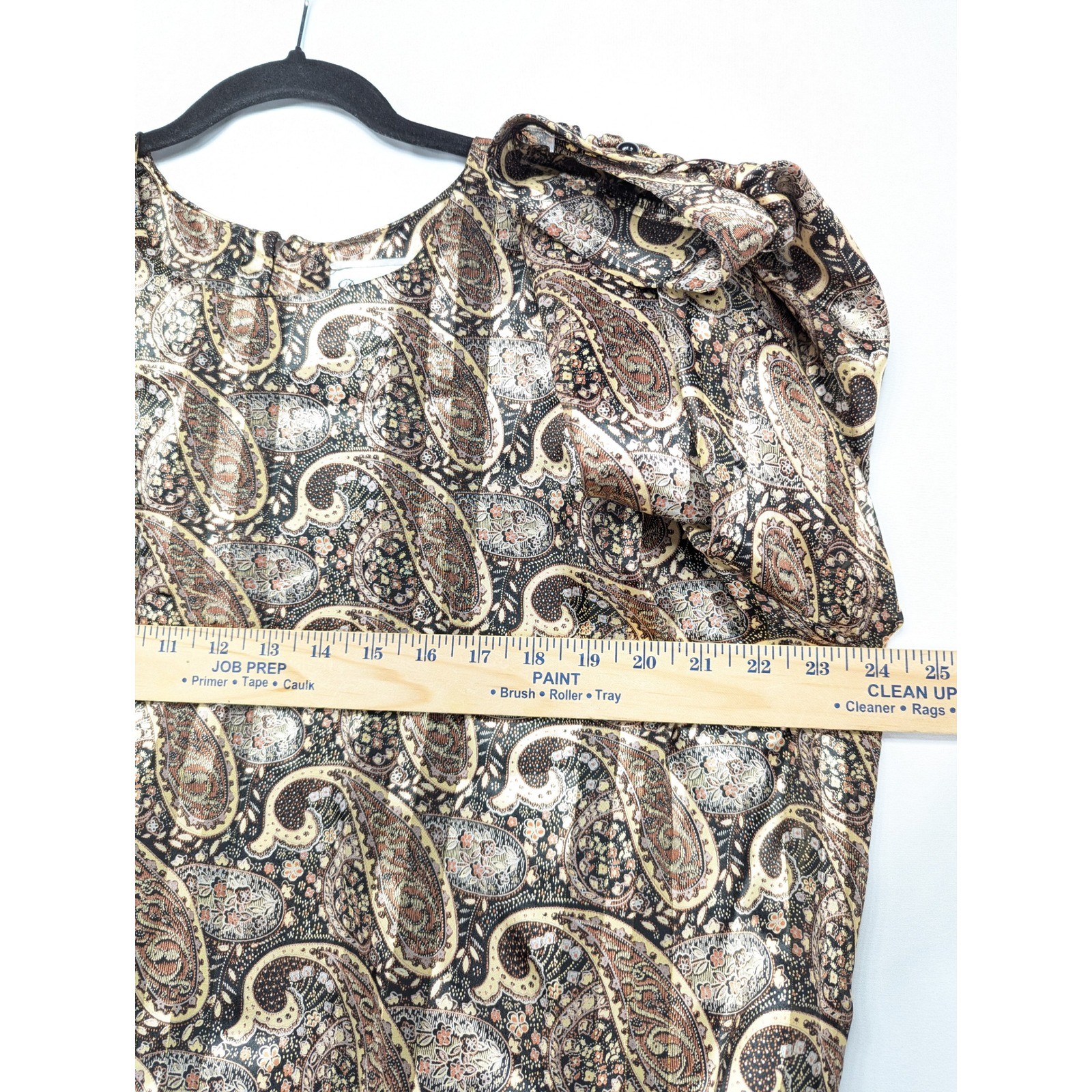 Vintage Damon Dress Womens 20WP Paisley Pleated Blouson Midi Dress ILGWU USA