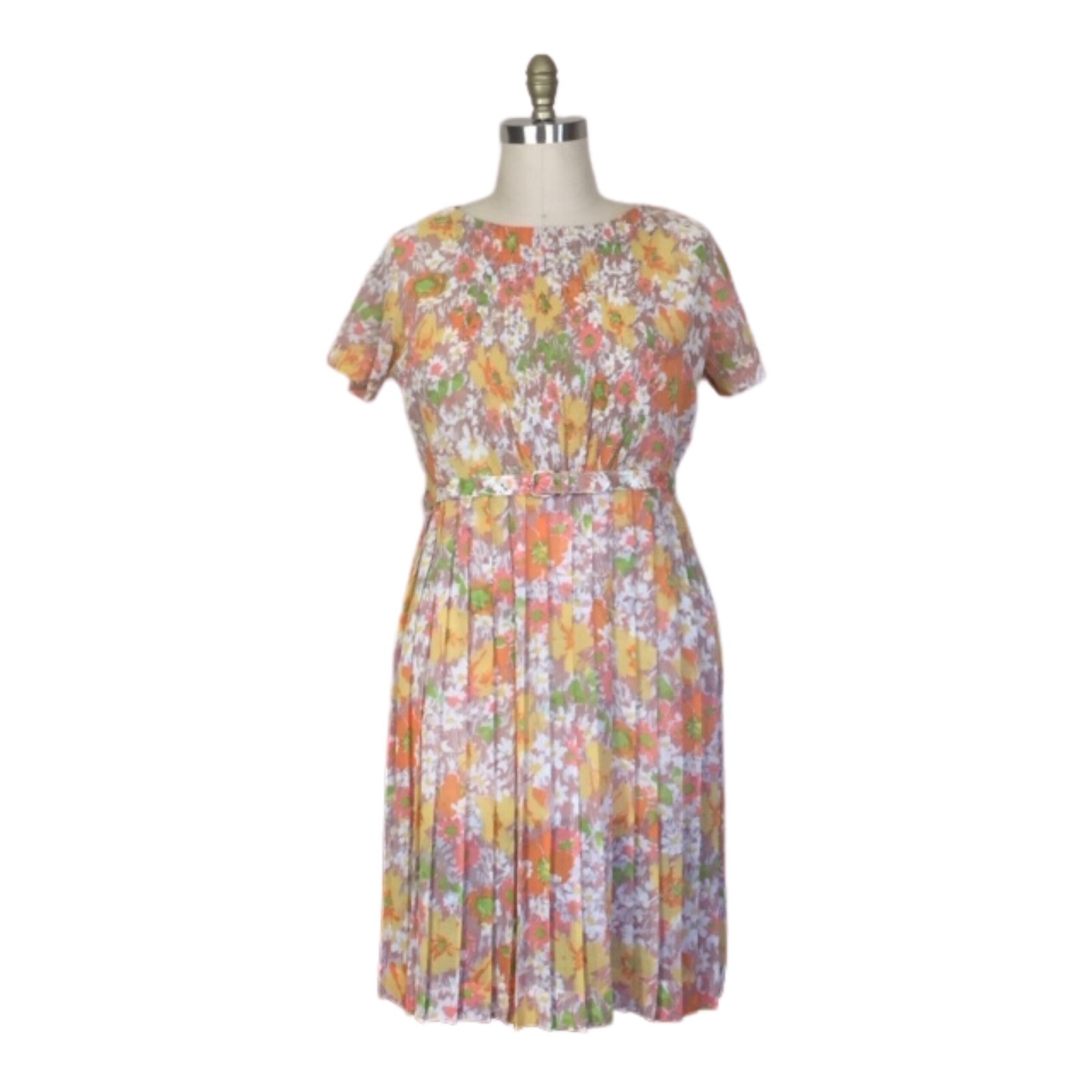 Vintage 1960s Plus Size Floral Print Dress | 1960s Vintage Volup Floral Dress