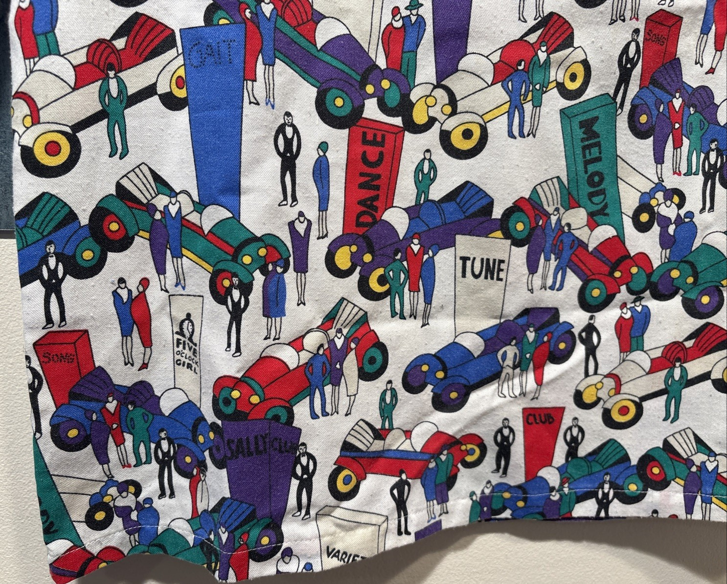 Vintage Cheryl Tiegs Sears Button Up Shirt Women 8 Stylized Print 1/2 Sleeve