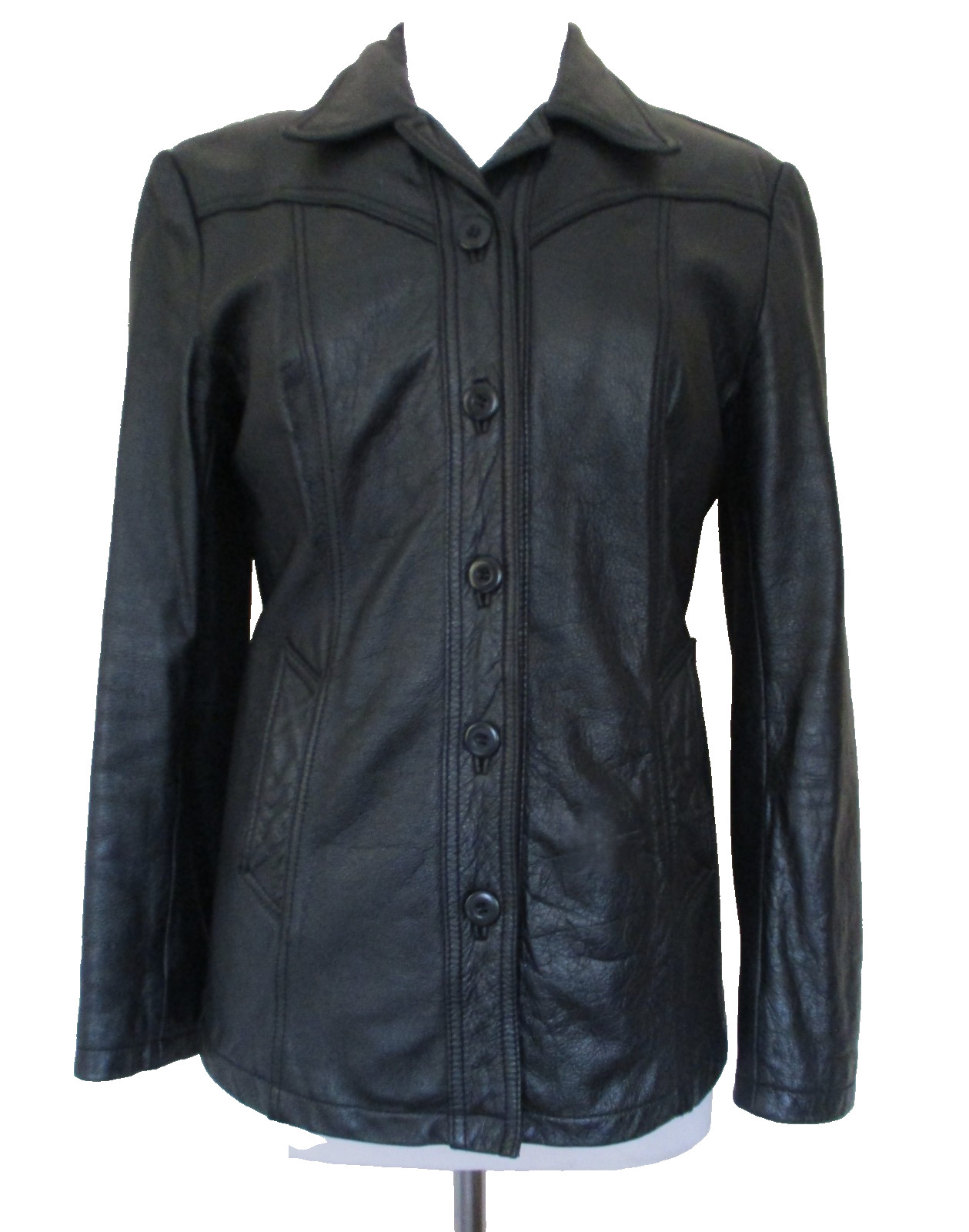 VINTAGE MAXIMA WILSONS LEATHER JACKET S WOMEN BLACK LEATHER