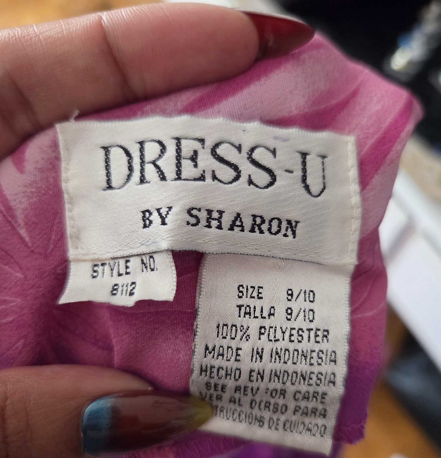 Vintage Dress-u Pink &purple Ombre Hawaiian Cut-out Sleevless Long Dress Sz9/10
