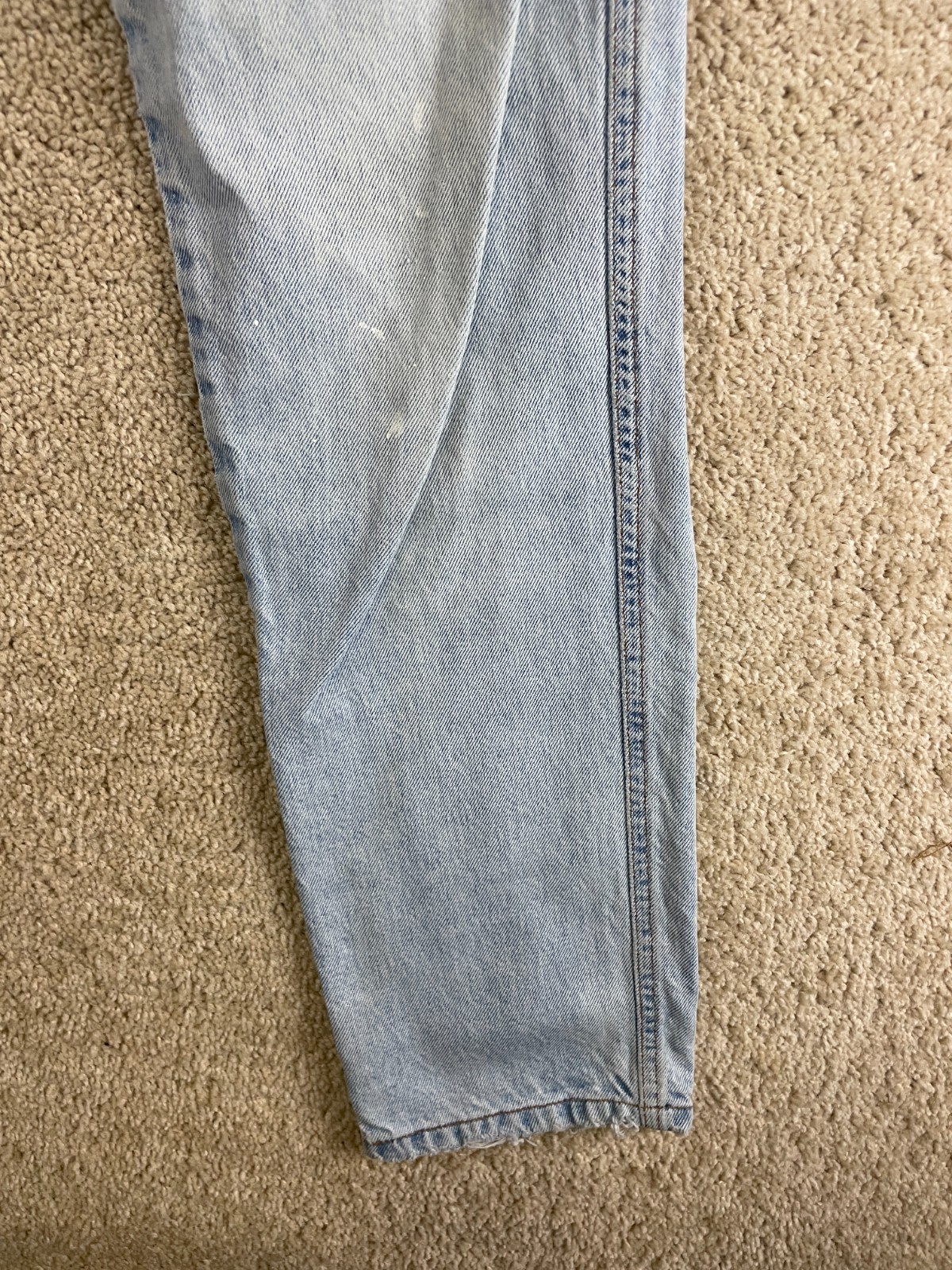 Vintage Relaxed Fit Jeans Womens 25×30 Denim Cotton Distressed High Waisted Blue