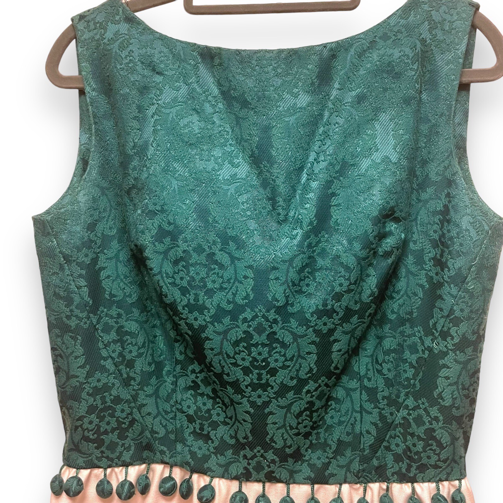 Vintage 60’s Gale Mitchell Maxi Dress Green Ivory Women’s Size S/M