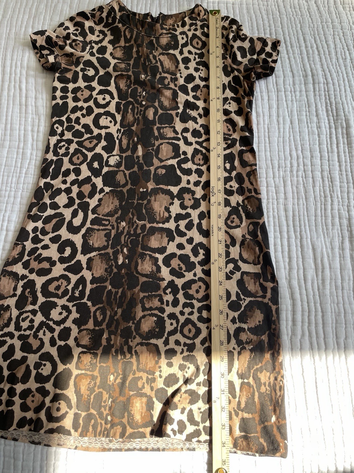 Vintage S M Mini Dress Rare Anne Klein 70s Late 60s Leopard Print Knit Mod VGUC