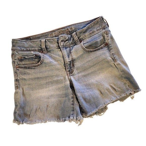 Y2K American Eagle Super Stretch Cut MICRO MINI Shorts Frayed 8 28 Western Vtg