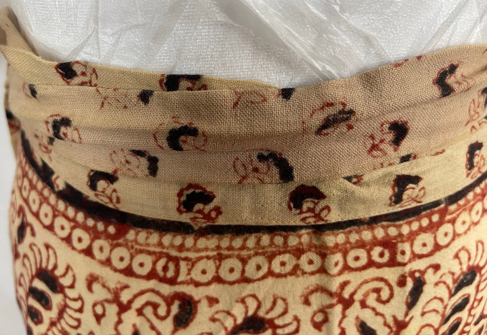Vintage 70s India Cotton Block Print Wrap Skirt Boho Floral Paisley 35″ Waist