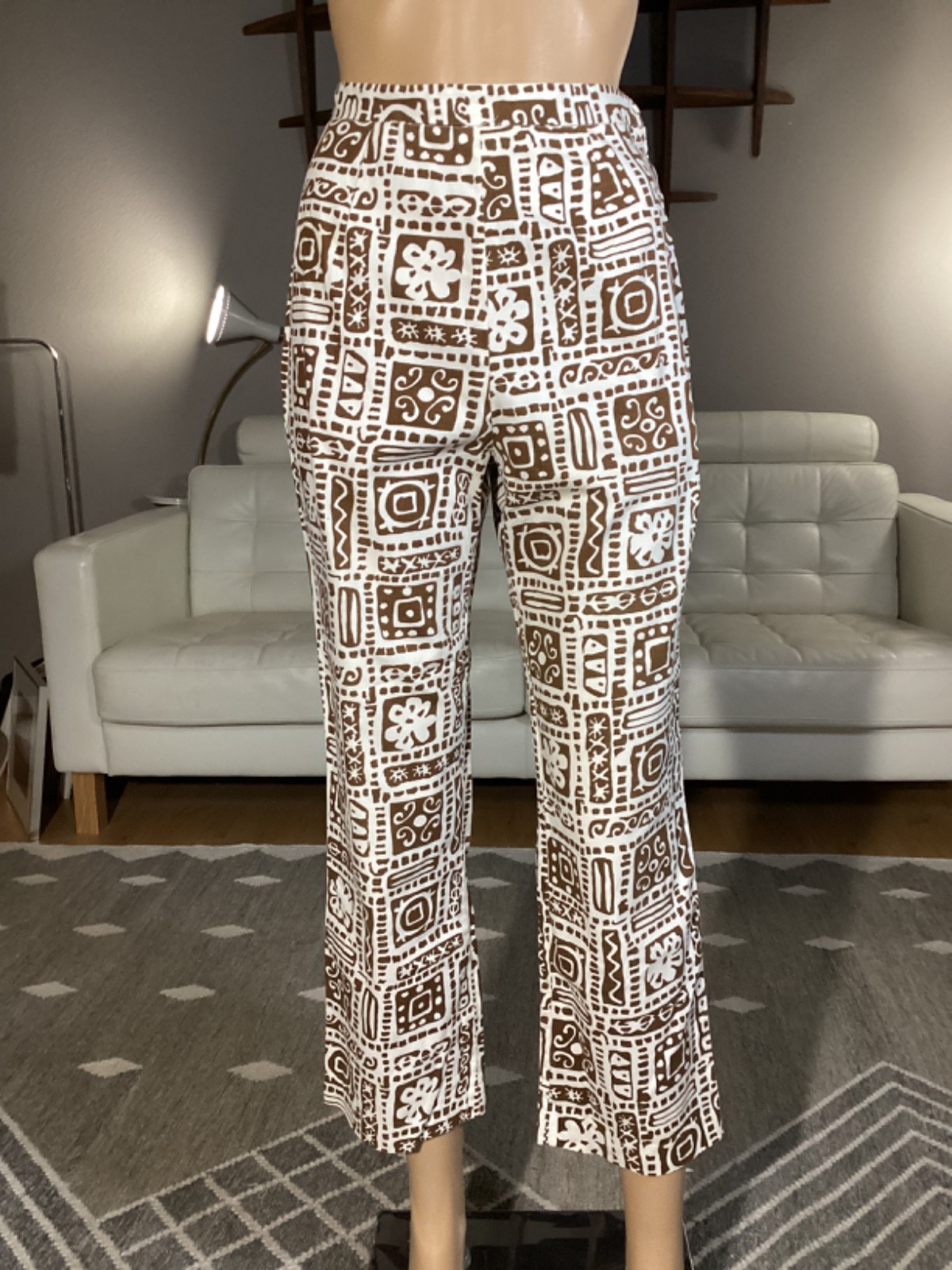 Vintage 60’s 70’s Alfred Dunner Tribal Print Geometric Pants Side Zip XS