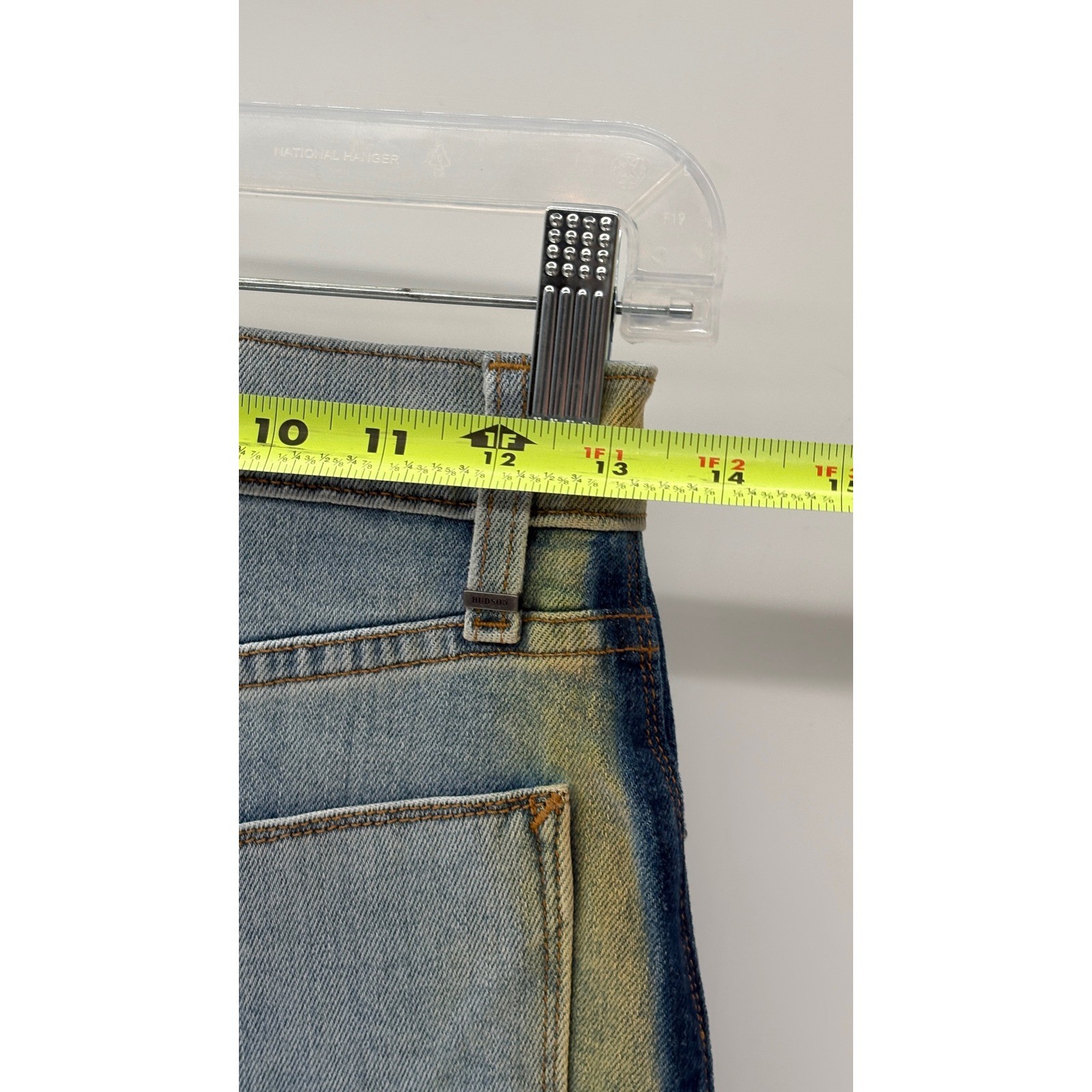 Hudson Mini Skirt Denim Viper Women 23 Blue Stripe Pink Yellow Boho Festival Y2K