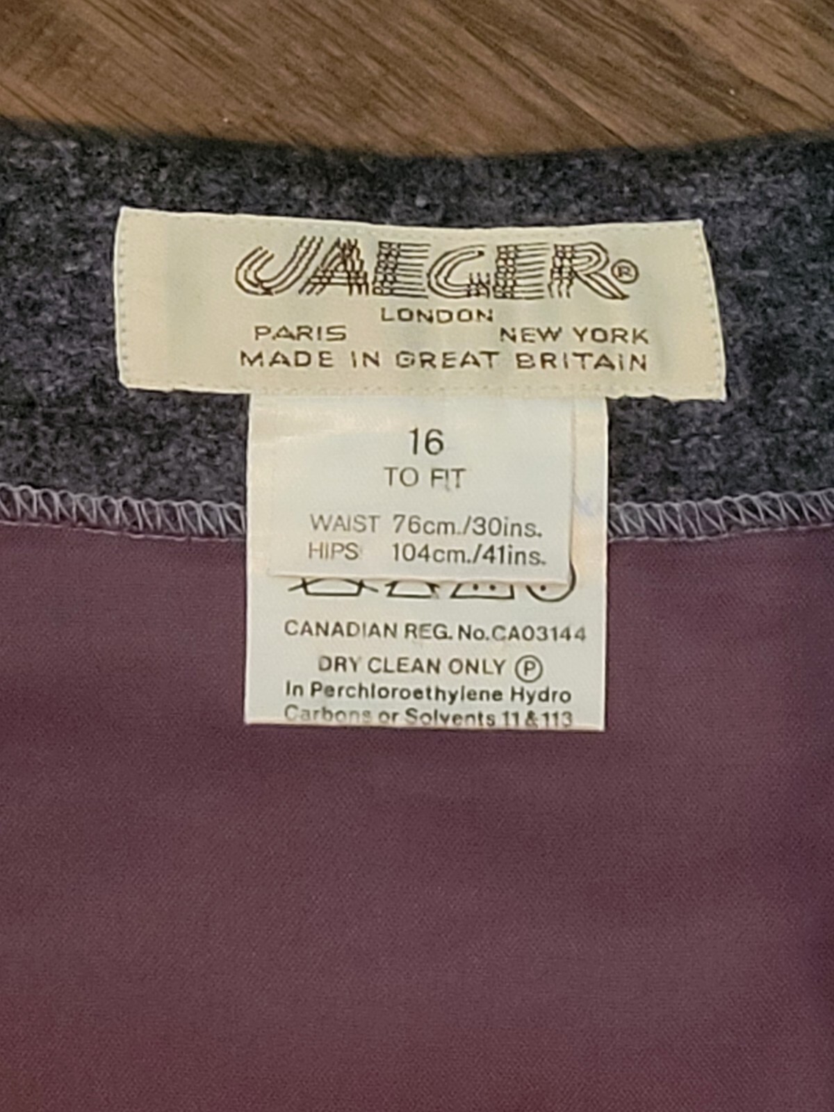 Vintage Gray Pleated Wool Skirt By JAEGER London, A-line, Size 16