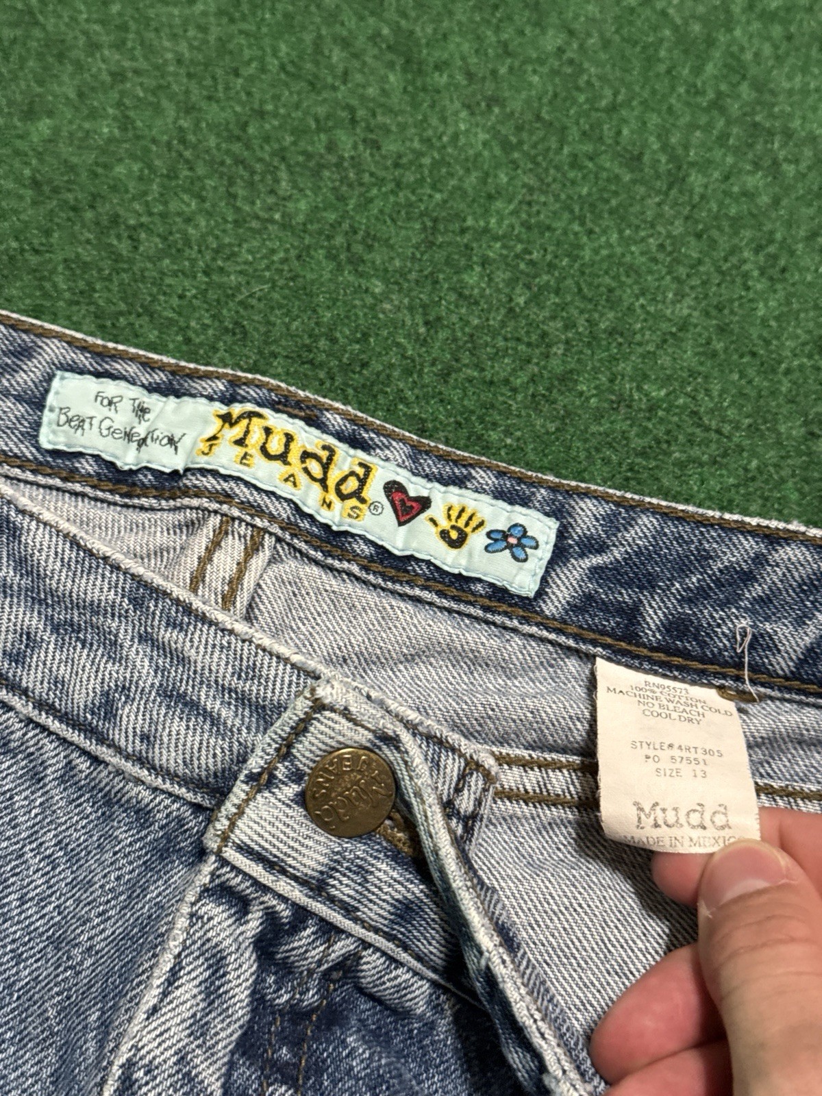 Mudd Vintage Denim Shorts Womens 13 32 Waist 3” Jorts 90s Y2K Hip Hop Grunge