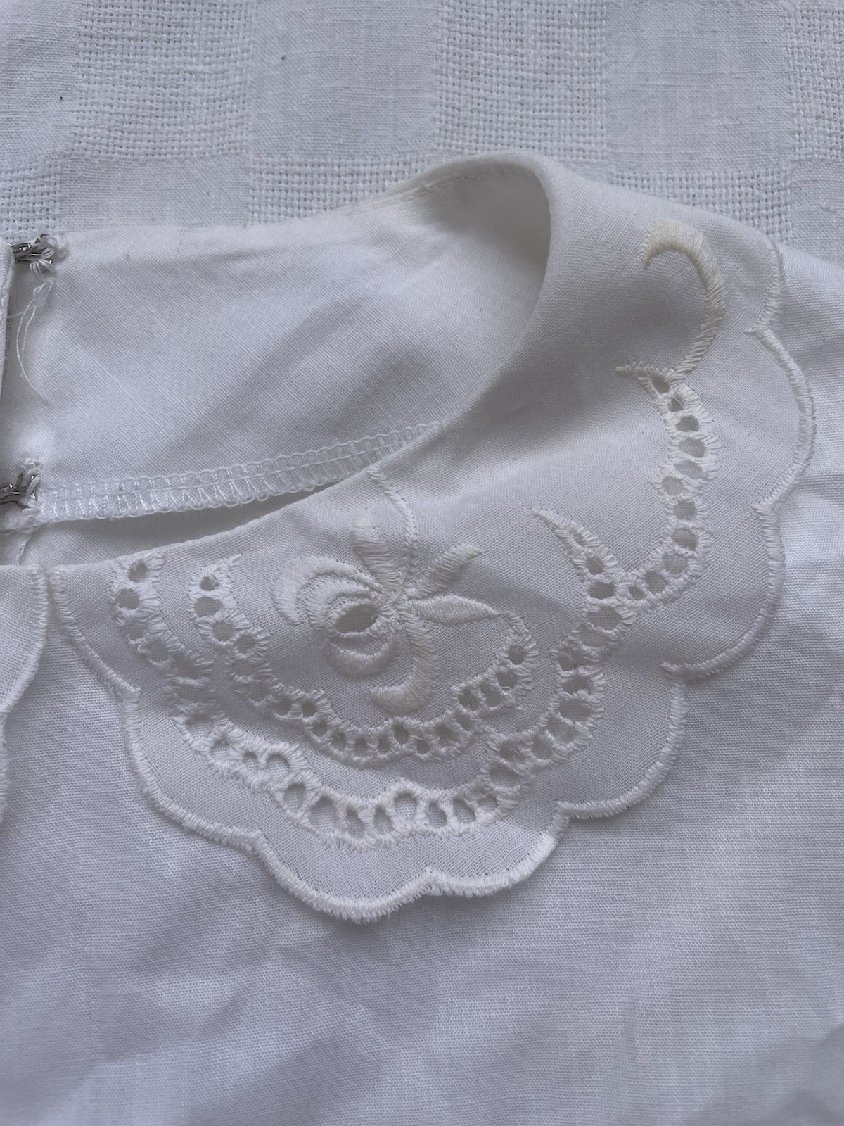 Vintage Cutwork Lace Cotton Dickey Collar Princess Diana White Cottagecore 80s