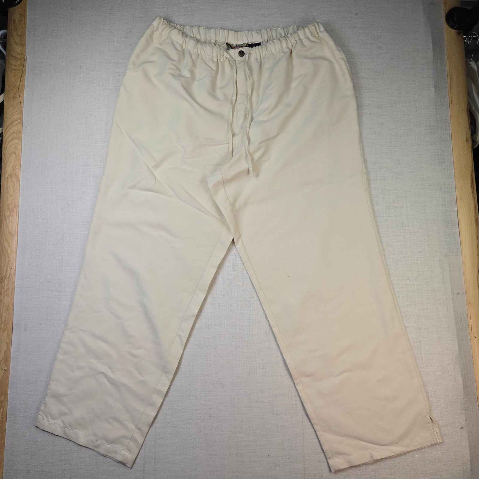 VTG Havana Jacks Cafe 1X Wide Leg Pants Women Baggy Tan Beach Relaxed Summer EUC