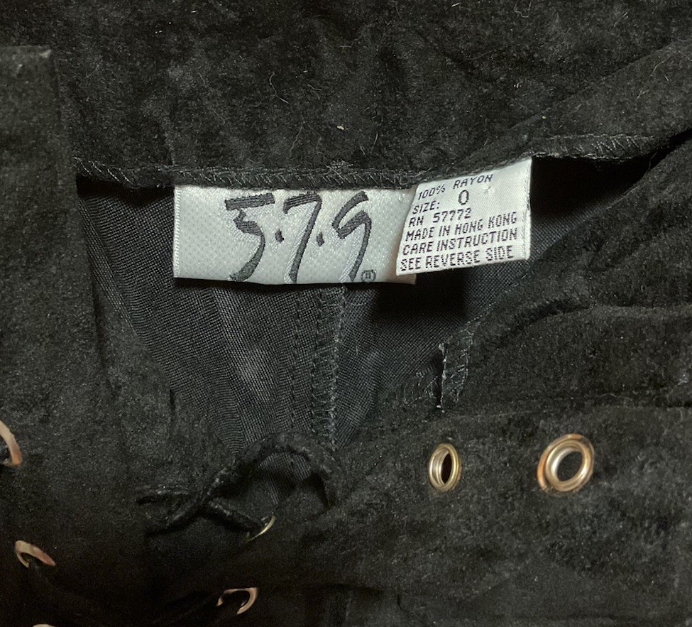 VTG 90’s Y2K Women’s 579 Faux Suede Black Lace Up Pants Size: 0