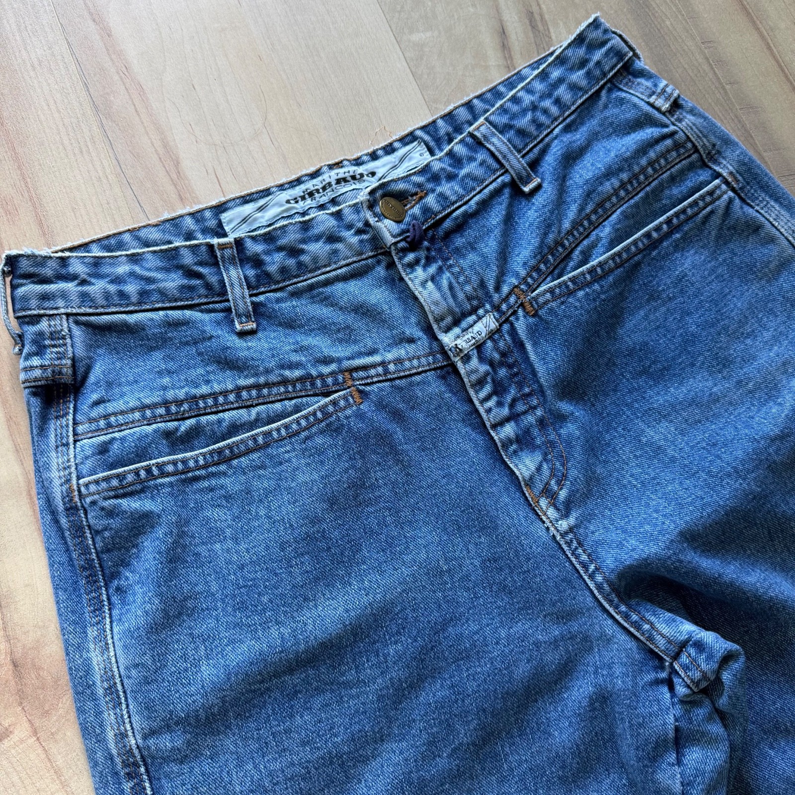 Vintage Stonwashed 90’s Marithé François Girbaud V-Panel Fly Tag Jeans Sz 13 14