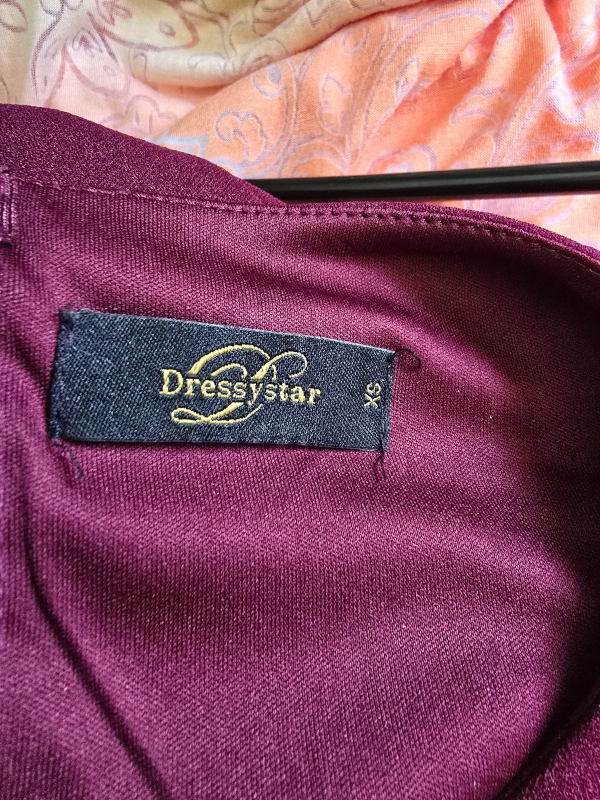 Vintage inspired dress, S/XS Dressy Star, below knee, vine red, 3/4 sleeve