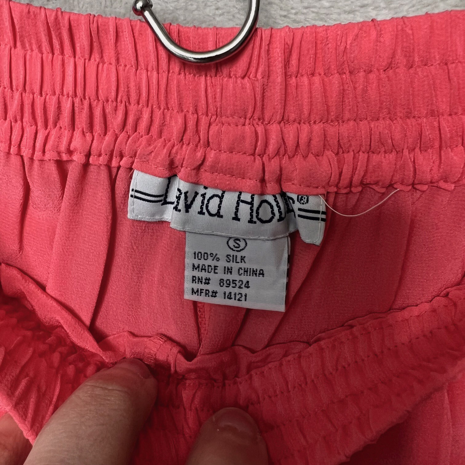 David Hollis Silk Top & Shorts Set 2 Piece Womens Small Coral Pink 90s y2k