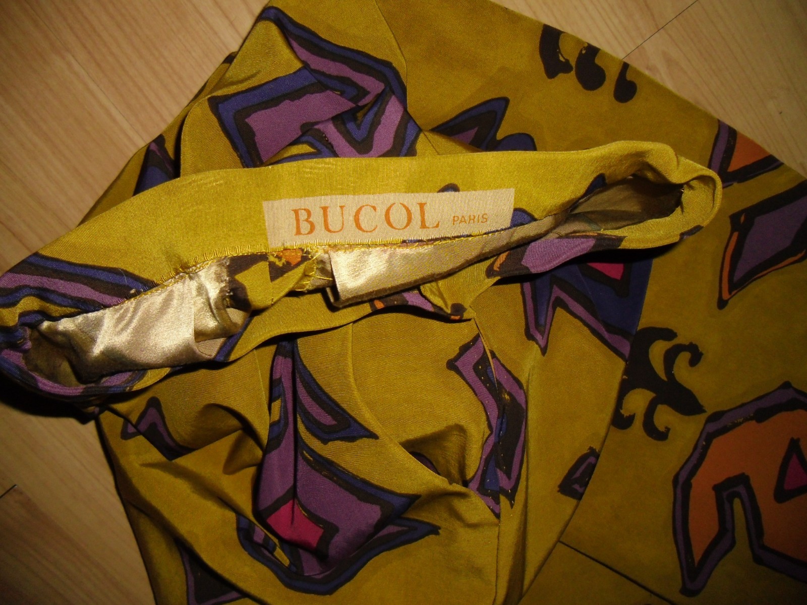 Bucol Paris vintage 70’s skirt midi skirt size XS print skirt multicolored – RARE!