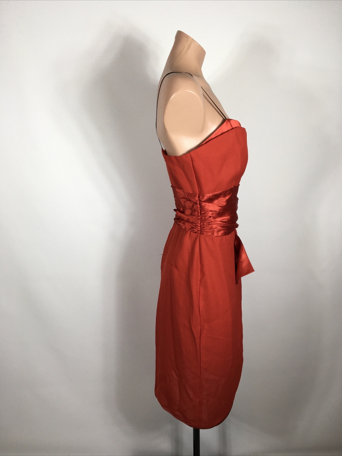 Vtg 80s Womens Prom Dress Formal Red Wrap Sweetheart Satin Darcy Sexy Union Made
