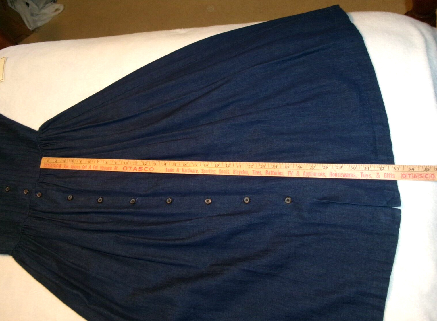 Vtg Misty Lane Jean Dress Full Skirt Fitted Bodice Union Made Cottagecore 9-10