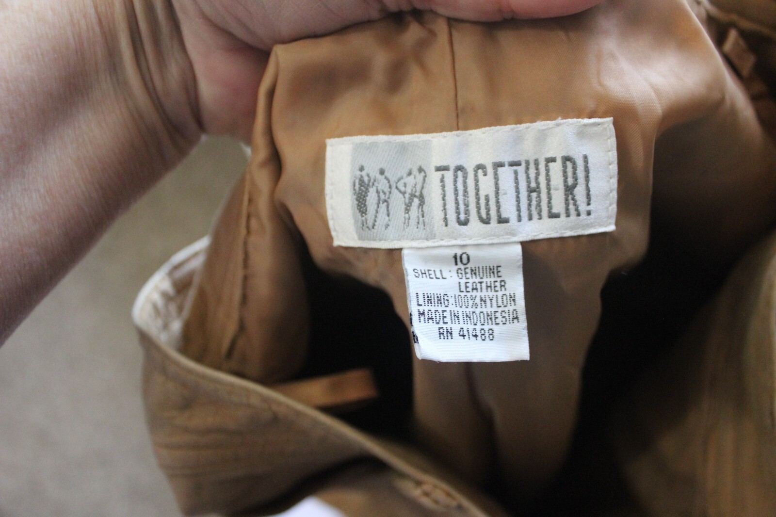 VINTAGE 80’S TOGETHER WOMEN’S BROWN LEATHER HIGH RISE HIPPIE PANTS SZ 10 L 28.5