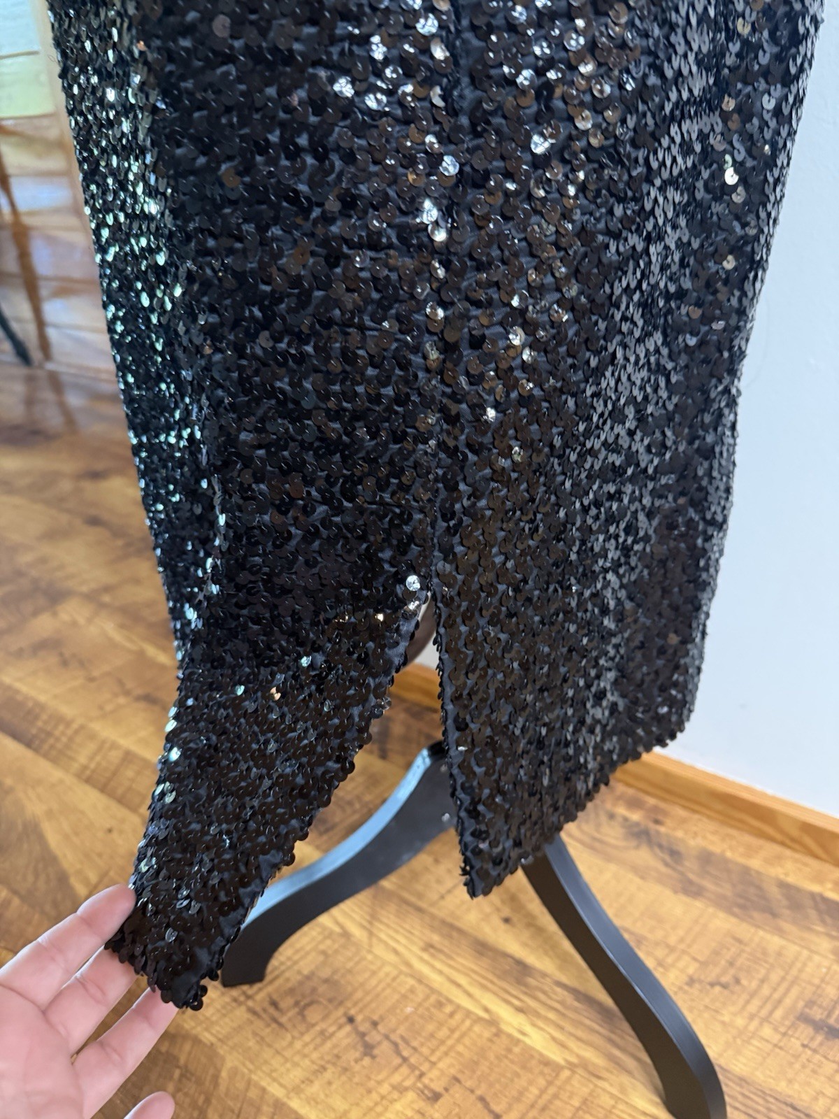 Vintage Anthony Muto Sequin Midi Dress M Glam Disco Party
