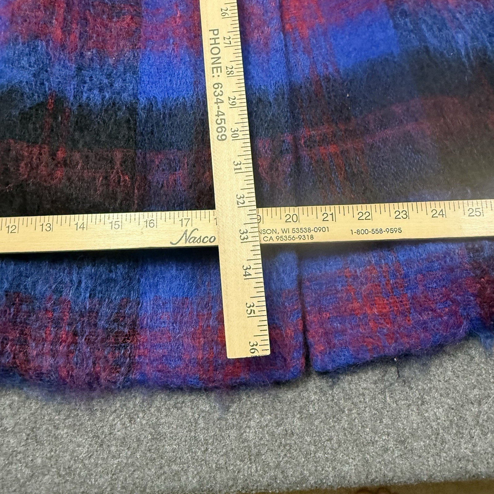 Vintage Scotch House Plaid Wool Cape Coat Blue Purple Swing Lined