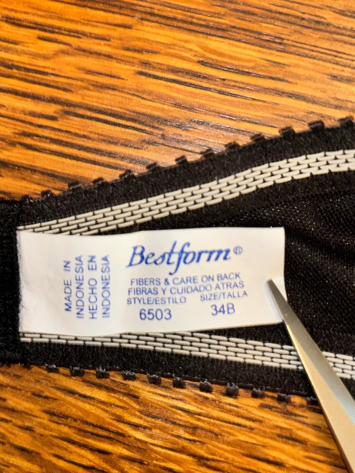 Vintage Bestform Strapless Padded Underwire Bra Black Sz 34B