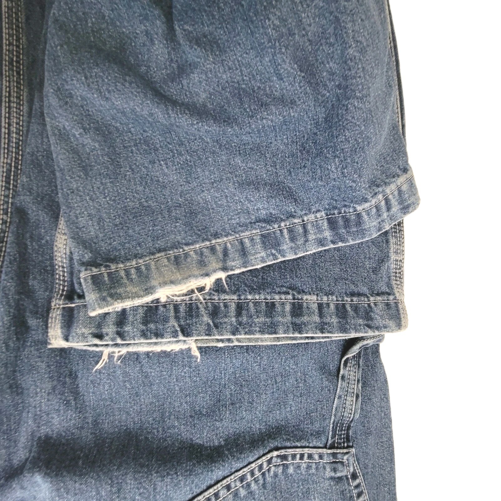 Vintage Ikeda Carpenter Wide Leg Denim Bib Overalls Size Large 90’s Medium Wash