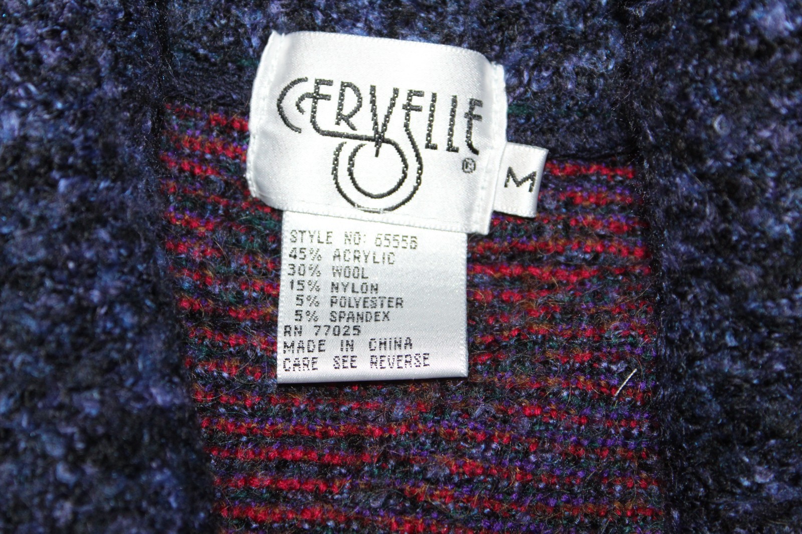 Cervelle Vintage 80s Liola Geometric Patterned Cardigan Shoulder Pads Warm