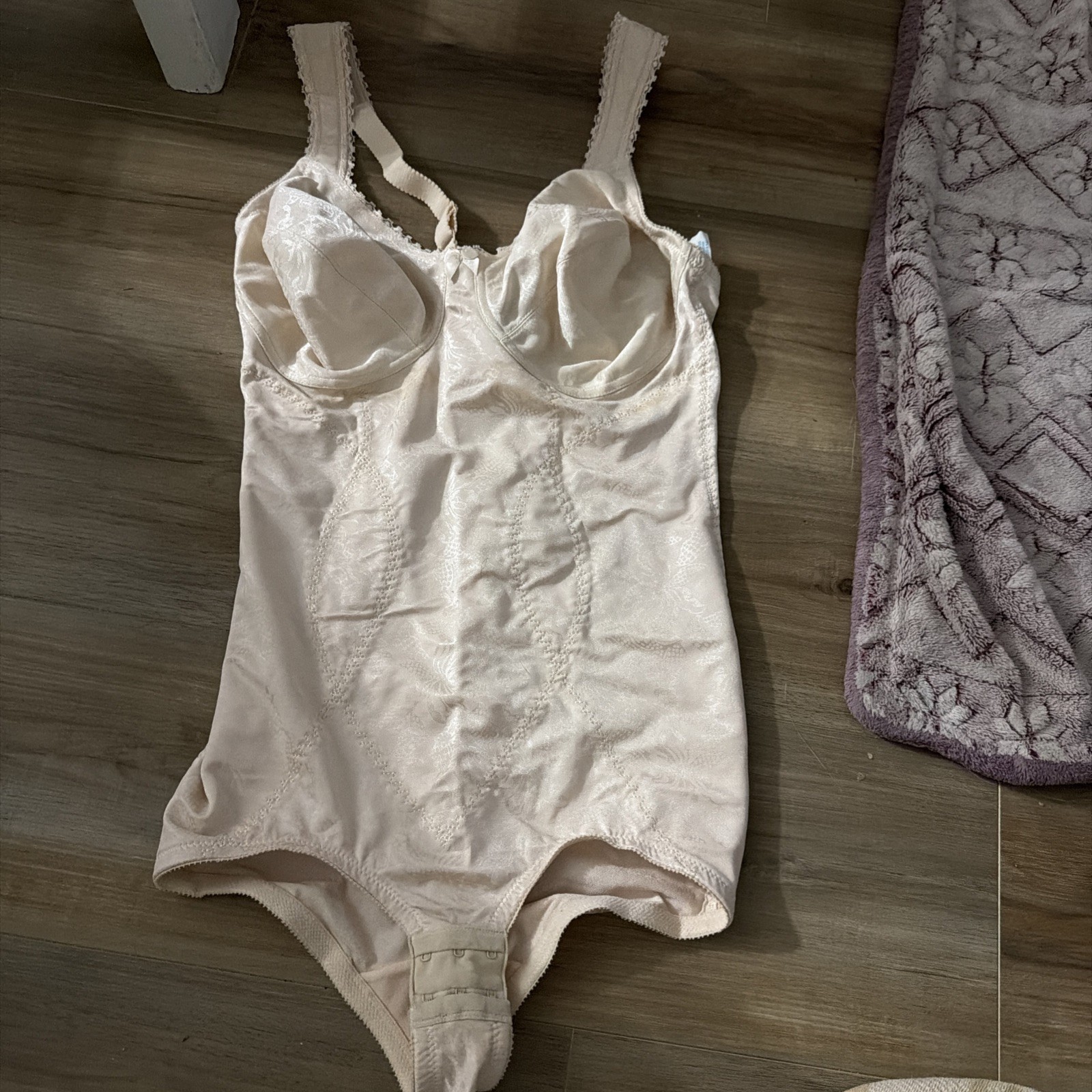Flexees Shaping Bodysuit 36D Nylon & Lycra Ivory Old Stock Girdle 6866