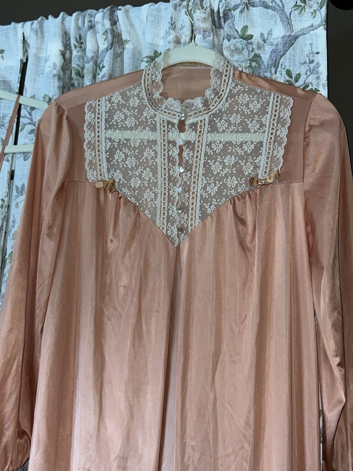 Vintage Pin-up 50”s Henson Kickernick Peach Lace Babydoll Nightgown Robe Set Sm
