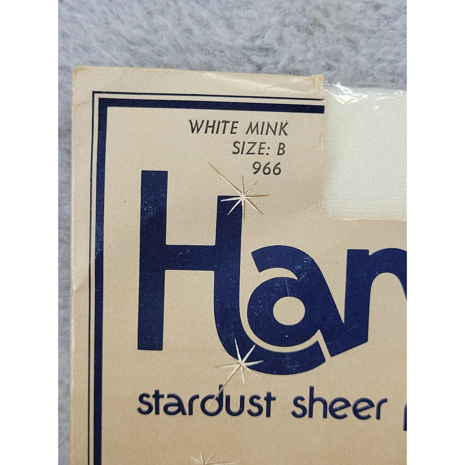 Vintage Hanes Stardust Sheer Pantyhose Oleg Cassini White Mink Size B 1983