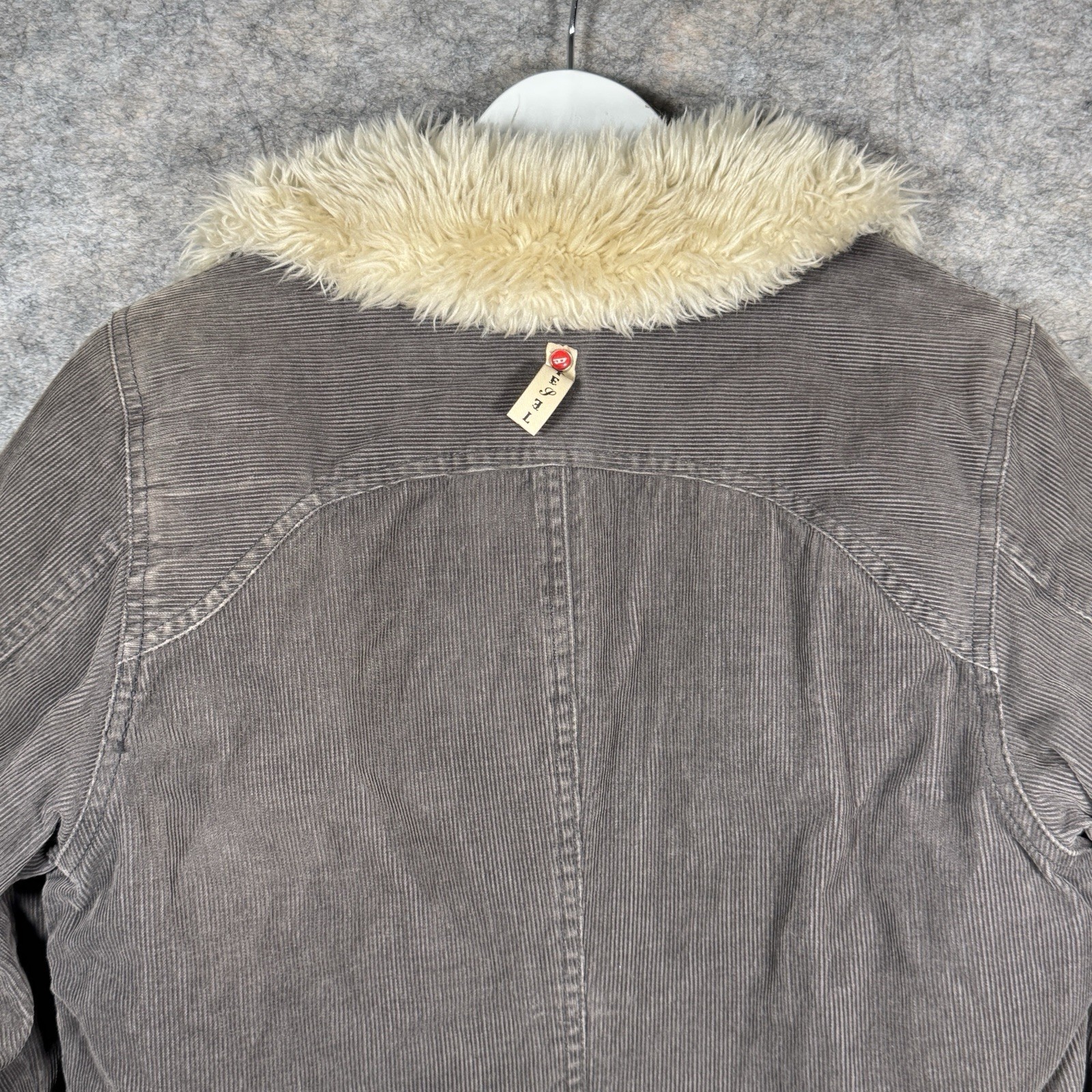 Vintage Womens Diesel Corduroy Jacket Size XXL 19×29 Faux Fur Collar Sherpa Line