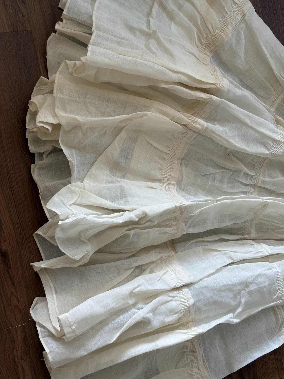 2pc lot VINTAGE FULL CIRCLE TIERED PETTICOAT SLIPS AS IS FOR REPURPOSING