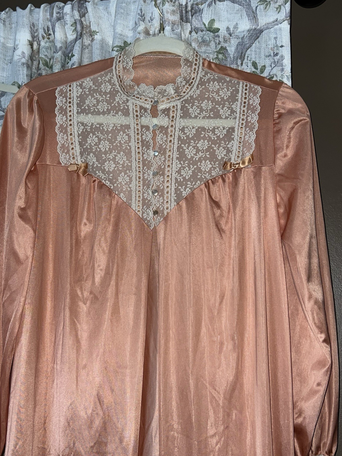 Vintage Pin-up 50”s Henson Kickernick Peach Lace Babydoll Nightgown Robe Set Sm