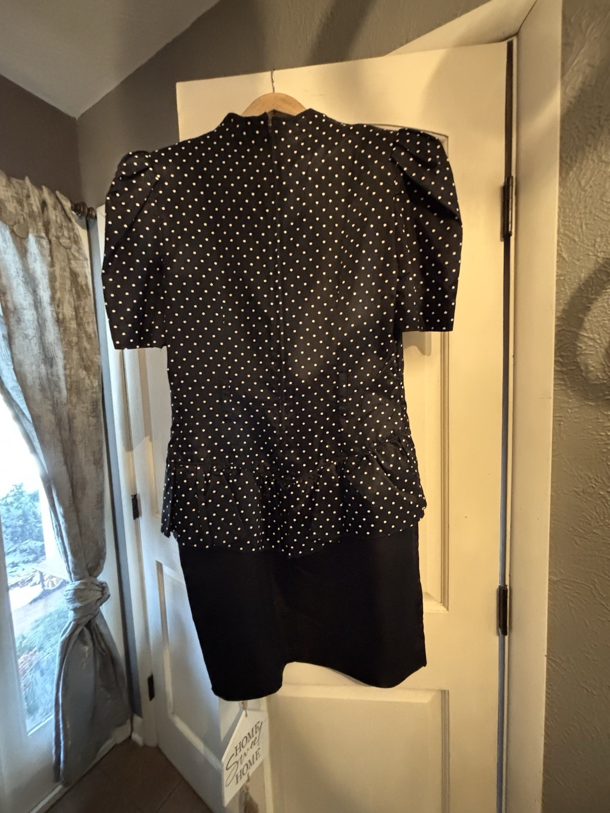 Mayvens Of California Dress Size 13 Black And white Polka Dot Vintage 1980s