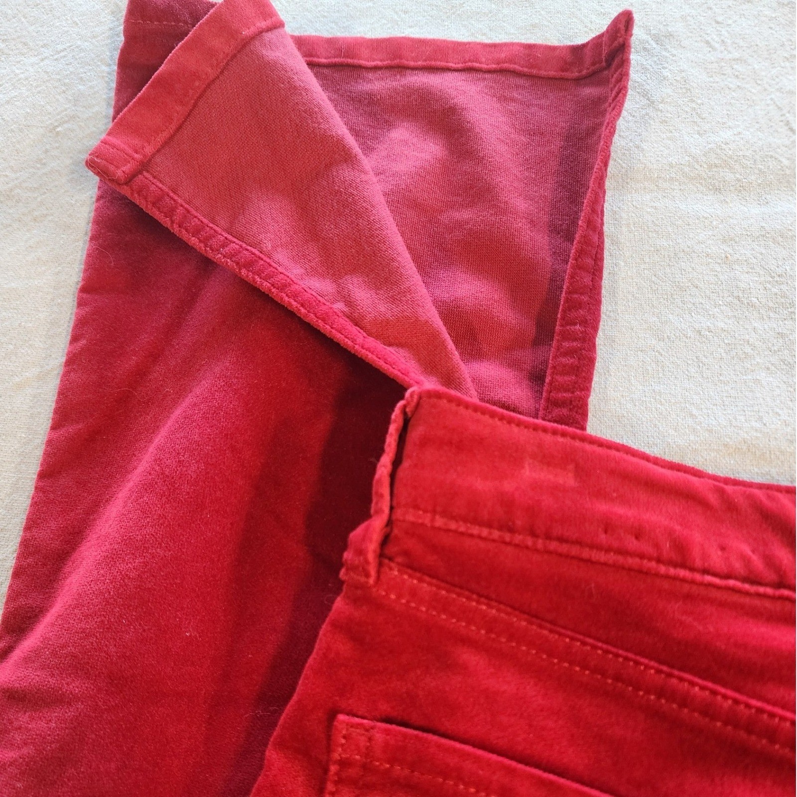 BR Red Velvet Split Inner Hem Pants Y2K Holiday boho indiesleaze festival party