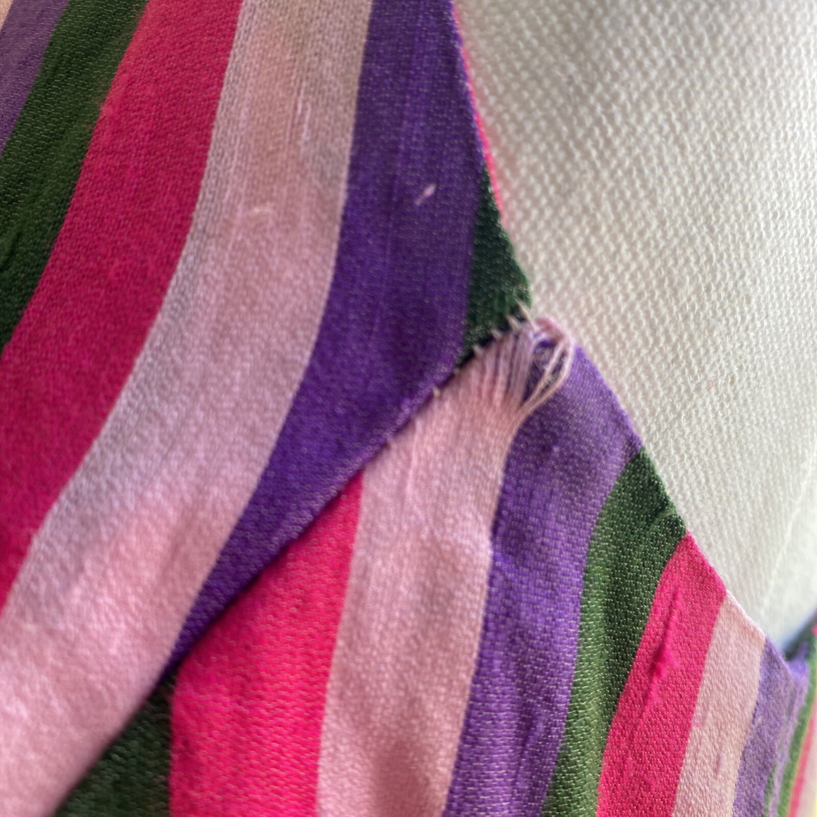 Vintage Prue Acton Dress Fits Au 8 XS/S Multicolour Stripe Silk Wrap Mini Dress