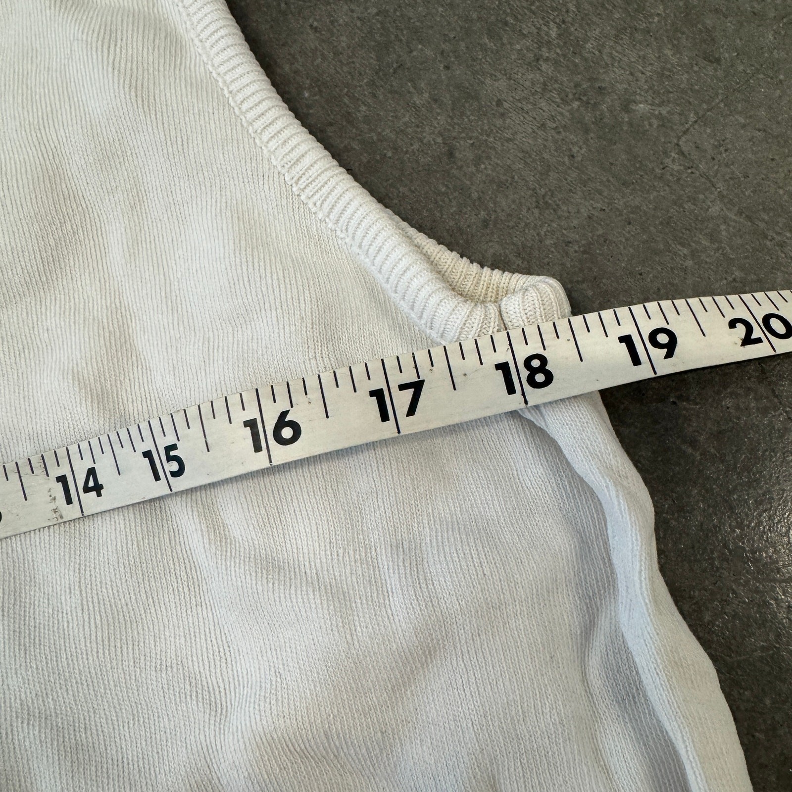 Vintage Y2K Kathy Ireland White Knit Ribbed Button Up Vest Tank Top Medium